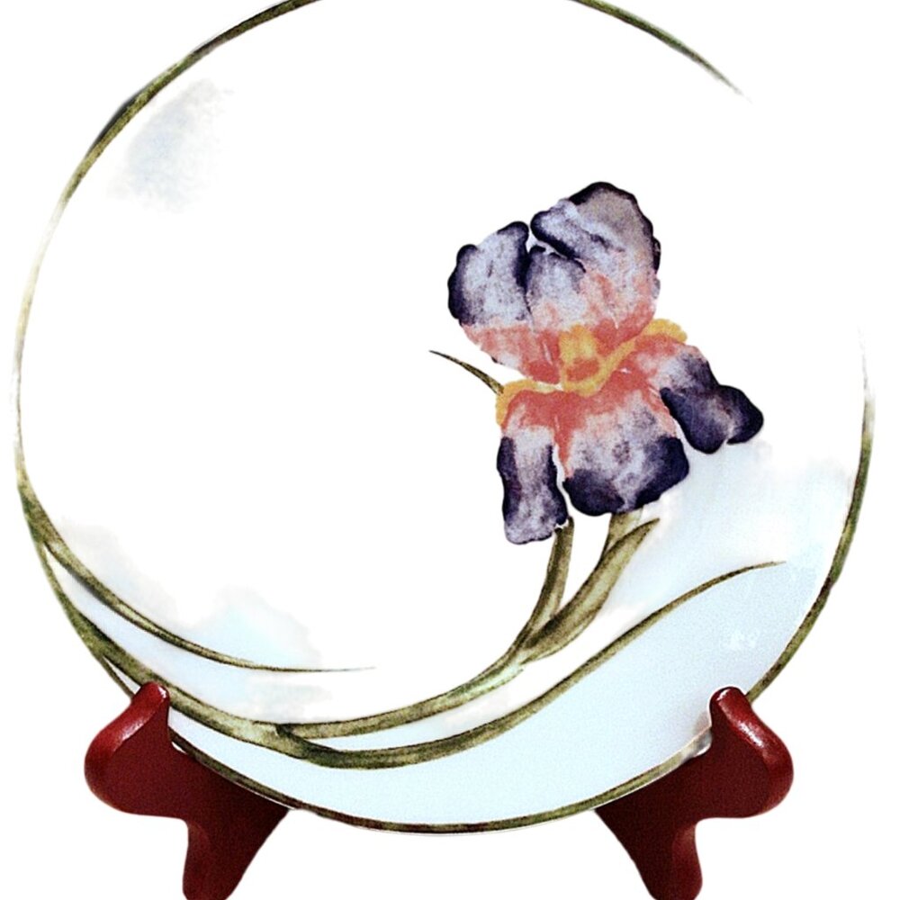 Set of 4 Pier 1 Floral Salad Plates, Cottage Kitchen, Porcelain Plates, Dessert